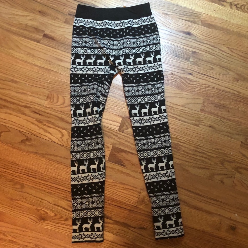 Pink Rose Winter Leggings